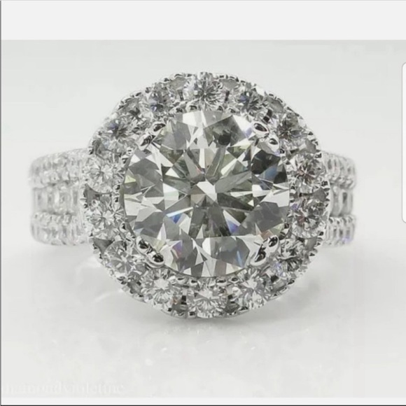 NEW 925 SILVER  ROUND DIAMOND HALO RING💍 - Picture 3 of 6